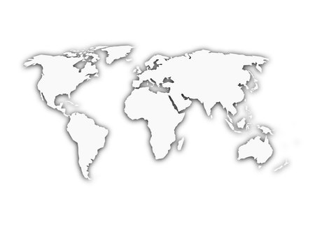 Vector of White world map with shadow - ID:1-50506421 - Royalty Free ...