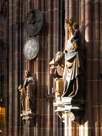 Religional statues in the church. Detailed view.の写真素材