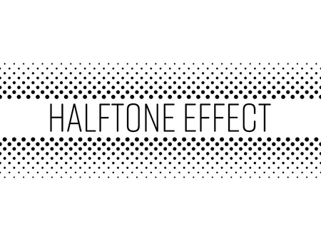 Halftone effect title strip with black text on white background. Vector illustration.のイラスト素材