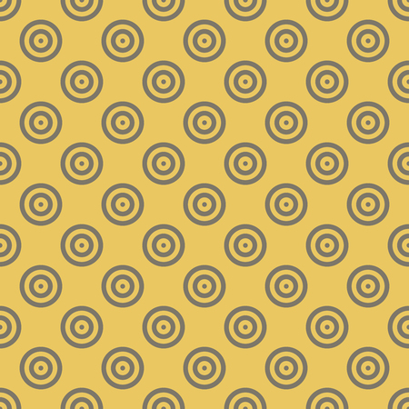 Abstract background seamless mosaic of concentric circles in diagonal arrangement on golden background. Retro design vector wallpaper.のイラスト素材