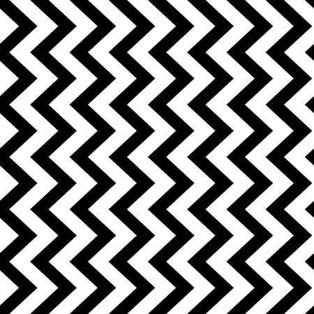Vertical zigzag chevron seamless pattern background in black and white. Retro vintage vector design.のイラスト素材