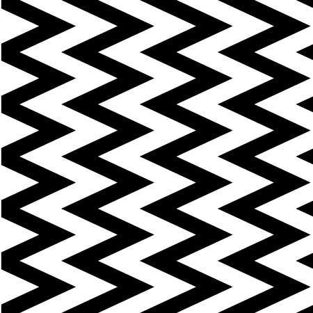 Vertical zigzag chevron seamless pattern background in black and white. Retro vintage vector design.のイラスト素材