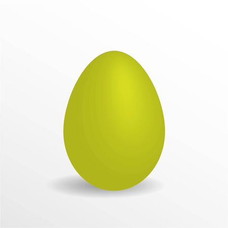 Green color egg. 3D illustration with shadow. Easter holiday theme.のイラスト素材