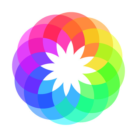 Rainbow spectrum color wheel. Children wind vane vector illustration.のイラスト素材