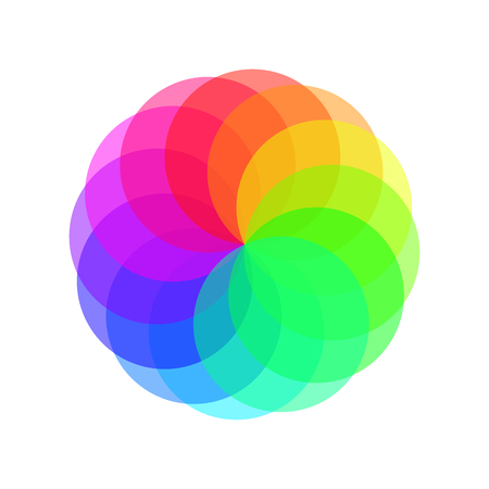 Rainbow spectrum color wheel. Children wind vane vector illustration.のイラスト素材