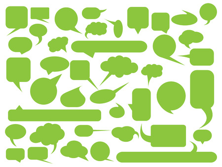 Blank empty speech bubble silhouettes set. Simple flat vector illustration.のイラスト素材