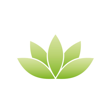 Green lotus symbol. Spa and wellness theme design element. Vector illustration.のイラスト素材