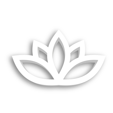 Lotus flower 3d Icon on white background. Wellness, spa, yoga, beauty and healthy lifestyle theme. Vector illustration.のイラスト素材
