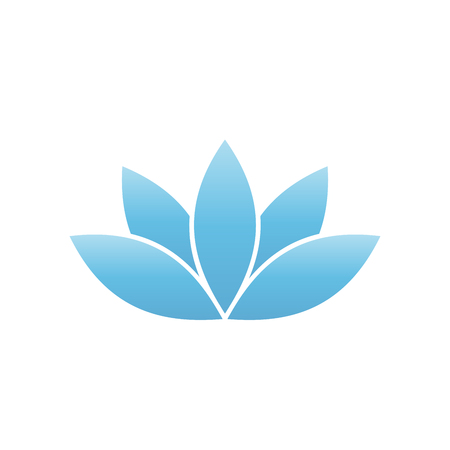 Blue lotus symbol. Spa and wellness theme design element.のイラスト素材