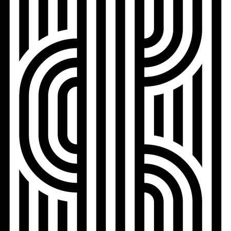 Striped abstract seamless pattern background tile. Black and white retro stripy vector illustration. Textile fabric design element.のイラスト素材