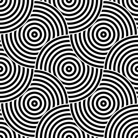 Seamless pattern background ornament of striped concentric circles. Vector design element.のイラスト素材