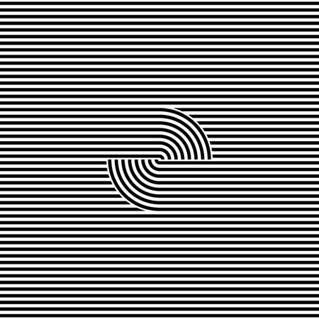 Striped abstract seamless pattern background tile. Black and white retro stripy vector illustration. Textile fabric design element.のイラスト素材