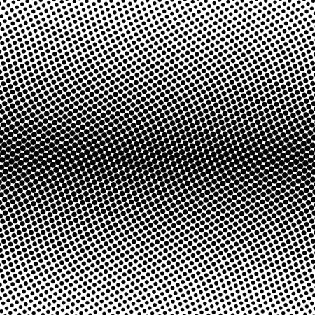 Black halftone bilinear horizontal gradient line of dots in wavy arrangement on white background. Retro abstract vector design element.のイラスト素材