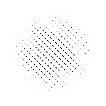 Abstract halftone gradient background circle of dashes in diagonal arrangement. Simple stylish modern design vector element in black and white.のイラスト素材