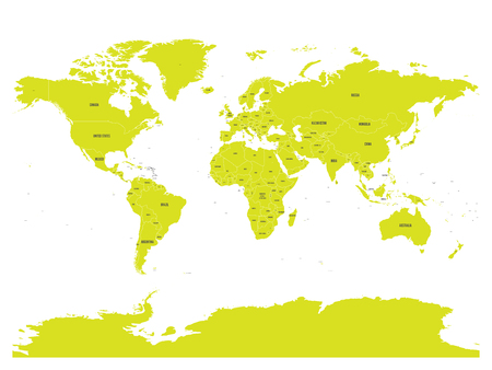 Political map of world with in green. EPS10 vector illustration.のイラスト素材