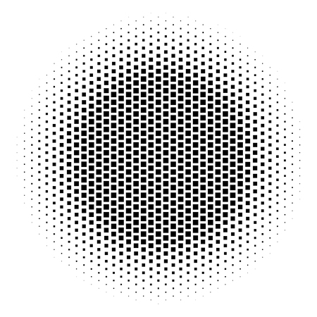 Abstract halftone gradient background circle of squares in hexagoal arrangement. Simple stylish modern design vector element in black and white.のイラスト素材
