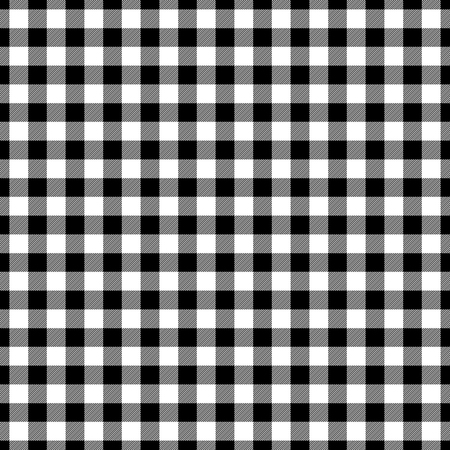Lumberjack plaid pattern in black and white. Seamless vector pattern. Simple vintage textile design.のイラスト素材