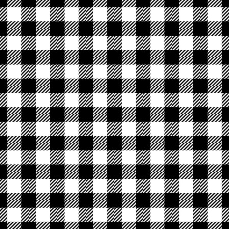 Lumberjack plaid pattern in black and white. Seamless vector pattern. Simple vintage textile design.のイラスト素材