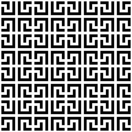 Abstract seamless pattern background. Maze of black geometric design elements isolated on white background. Vector illustration.のイラスト素材