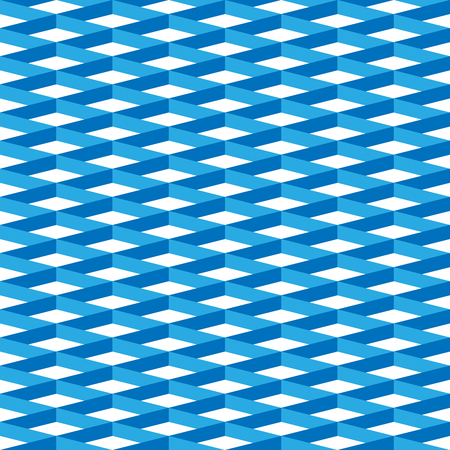 3D vector abstract seamless pattern. Blue grid.のイラスト素材