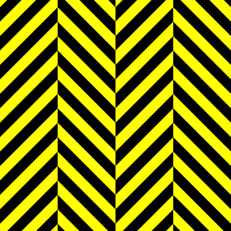 Seamless background pattern of yellow and black stripes. Danger, police or under construction theme. Vector illustration.のイラスト素材