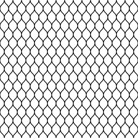 Seamless wired netting fence. Simple black vector illustration on white background.のイラスト素材