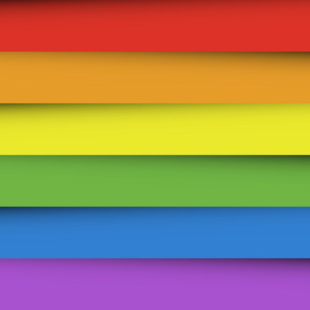 Overlapping colorful paper sheets in colors of rainbow spectrum.のイラスト素材