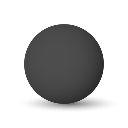Black sphere, ball or orb. 3D vector object with dropped shadow on white background.のイラスト素材
