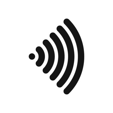 Wifi symbol. Wireless internet connection or hot spot sign. Black simple flat vector icon with rounded corners.のイラスト素材