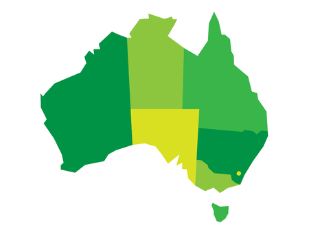 Vector green blank map of Australia.のイラスト素材