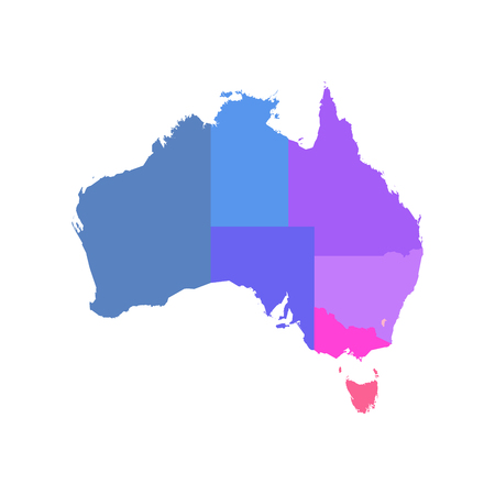 Colorful blank map of Australia. Vector illustration.のイラスト素材
