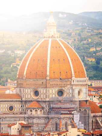 Cupola del Brunelleschi of Florence Cathedral, formally the Cattedrale di Santa Maria del Fiore. Florence, Italy.の写真素材