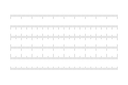 Set of horizontal rulers - lenght and size indicators distance units. Vector illustration.のイラスト素材