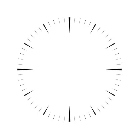 Clock face. Blank hour dial. Wedges mark minutes and hours. Simple flat vector illustration.のイラスト素材
