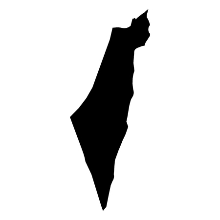 Israel - solid black silhouette map of country area. Simple flat vector illustration.のイラスト素材