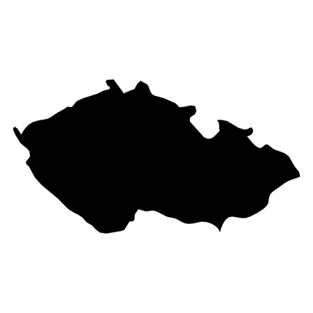 Czech Republic - solid black silhouette map of country area. Simple flat vector illustration.の写真素材