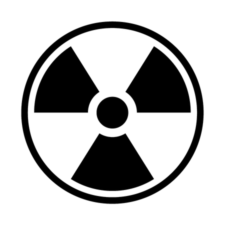 Radioactive material sign. Symbol of radiation alert, hazard or risk. Simple flat vector illustration in black and white.のイラスト素材