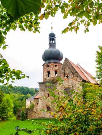 Ruins of Former Augustinian Monastery in Pivon, Czech Republic.の写真素材