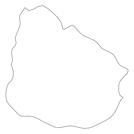 Uruguay - solid black outline border map of country area. Simple flat vector illustration.のイラスト素材