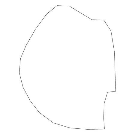 Swaziland - solid black outline border map of country area. Simple flat vector illustration.のイラスト素材