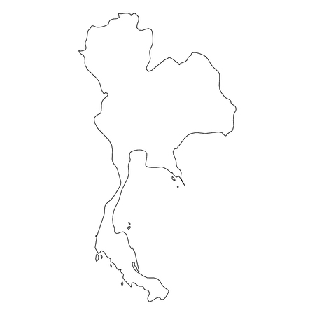 Thailand - solid black outline border map of country area. Simple flat vector illustration.のイラスト素材