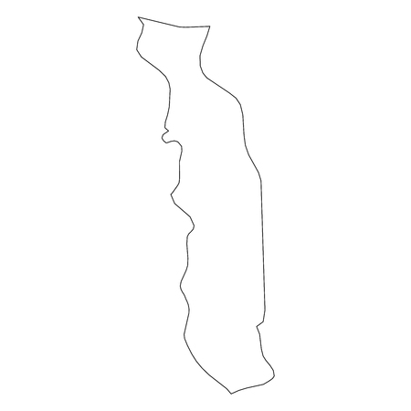 Togo - solid black outline border map of country area. Simple flat vector illustration.のイラスト素材