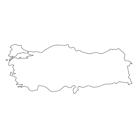 Turkey - solid black outline border map of country area. Simple flat vector illustration.のイラスト素材