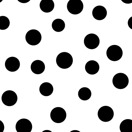 Random dotted seamless pattern. Simple geometric background in black and white. Vector illustration.のイラスト素材
