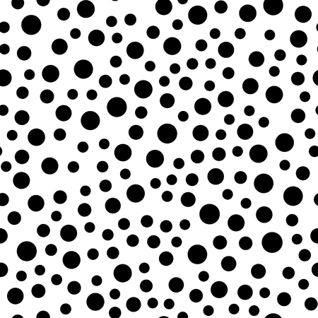 Random dotted seamless pattern. Simple geometric background in black and white. Vector illustration.のイラスト素材