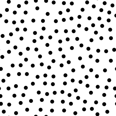 Random dotted seamless pattern. Simple geometric background in black and white. Vector illustration.のイラスト素材