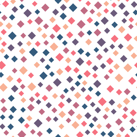 Seamless abstract geometric pattern of squares in random order. Funny, happy and children theme. Simple flat vector illustration.のイラスト素材