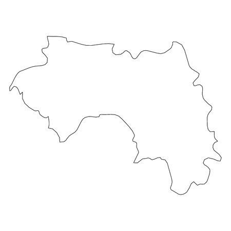 Guinea - solid black outline border map of country area. Simple flat vector illustration.のイラスト素材