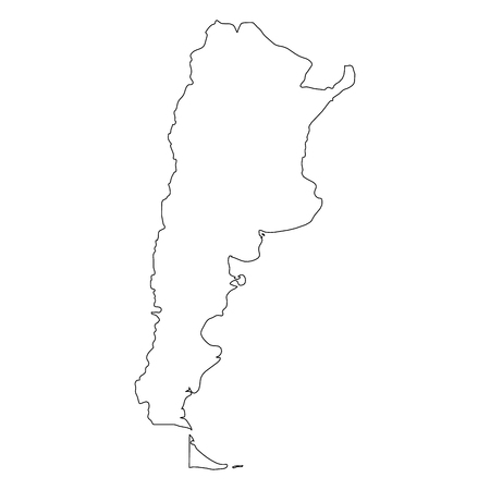 Argentina - solid black outline border map of country area. Simple flat vector illustration.のイラスト素材