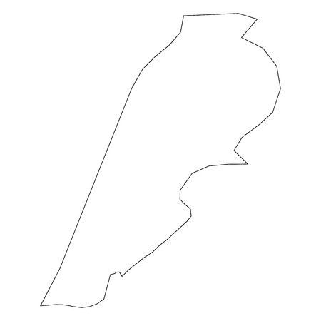 Lebanon - solid black outline border map of country area. Simple flat vector illustration.のイラスト素材